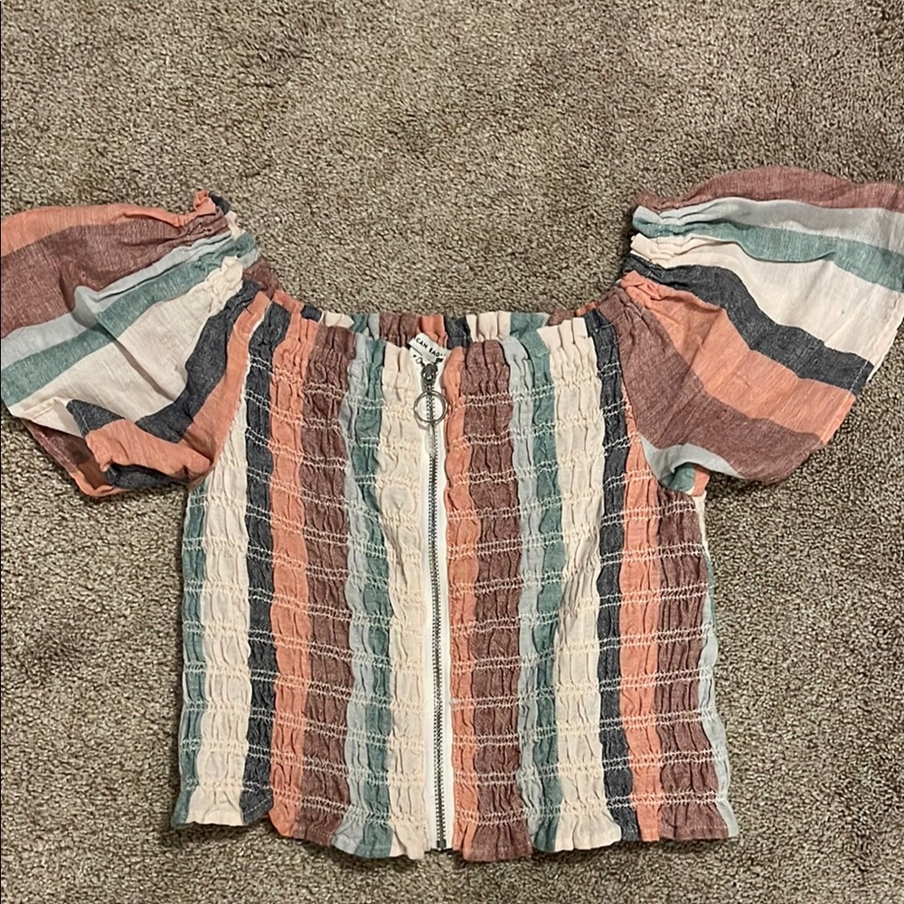 American Eagle Striped Off-Shoulder Women's Top